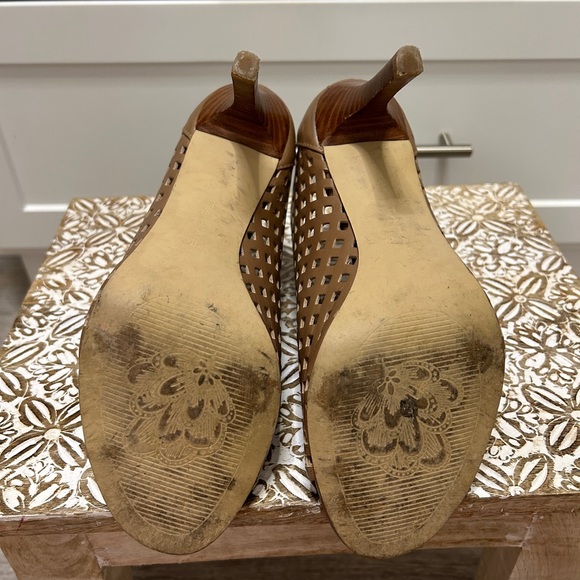 Tahari Chris Leather Shooties - Open Toed Booties - Heels - Picture 9 of 9